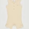 Promo ⭐ Bebe by Minihaha Jordan Rib Sleeveless Romper - Babies Natural ⭐