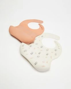 Deals 🎉 Bebe by Minihaha 2 Pack Silicone Bibs - Babies Koala Print & Brick ✨