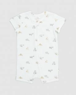 Best deal 🔥 Bebe by Minihaha Safari Organic Short Sleeve Romper - Babies ✨