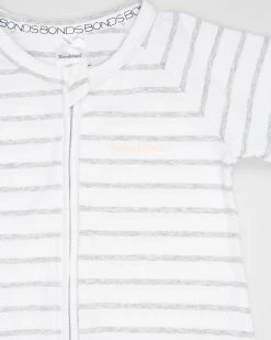 Best deal 👏 Bonds Baby Short Sleeve Romper - Babies White & Grey Marle 👏 -Baby Online store http3A2F2Fstatic.theiconic.com .au2Fp2Fbonds baby 8640 921266 3