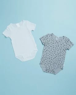 Budget 🛒 Bonds Baby Wonderbodies Short Sleeve Bodysuit 2-Pack - Babies Mini Spot Leopard Goosebumps & White 🔥