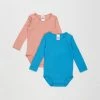 Best Sale 🌟 Bonds Baby Wondercool LS Bodysuit 2-Pack - Babies I'm Into Blue & Rose Ochre 👍