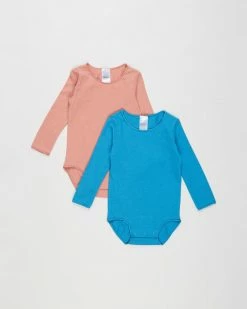 Best Sale 🌟 Bonds Baby Wondercool LS Bodysuit 2-Pack - Babies I'm Into Blue & Rose Ochre 👍