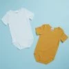 Budget 😉 Bonds Baby Wondercool Eyelet SS Bodysuit 2-Pack - Babies Golden Glaze & White 😍