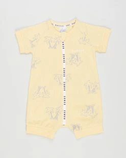 Outlet 😉 Bonds Baby Wondercool Eyelet Zip Romper - Babies Wonderpalm Sandy Bay 👍