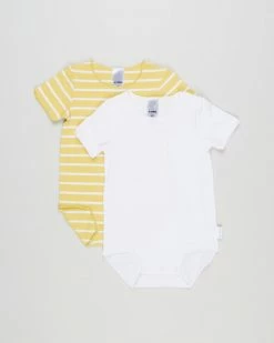 Discount 🤩 Bonds Baby Wonderbodies Short Sleeve Bodysuit - 2-Pack - Babies Folklore & White 👏