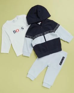 Best Sale ❤️ BOSS T-Shirt, Trousers & Hoodie Set - Babies Pale Blue 👍