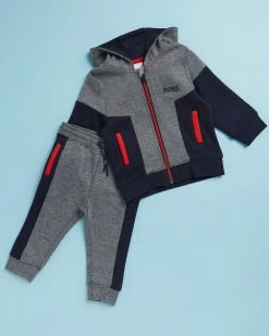 Discount 🎁 BOSS Track Suit - Babies Grey Marle Medium 🔔