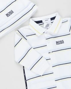 New 🔔 BOSS Striped Romper & Beanie - Babies White 💯 -Baby Online store http3A2F2Fstatic.theiconic.com .au2Fp2Fboss 8479 6430811 3