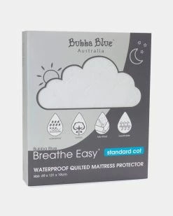 Discount 👍 Bubba Blue Quilted Mattress Protector - Standard Cot White 👏