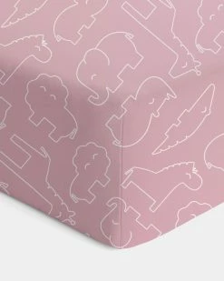 Flash Sale 🎁 Bubba Blue Bamboo Cot Jersey Fitted Sheet Smokey Pink & White 🎁