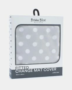 Deals 🔥 Bubba Blue Polka Dots Change Mat Cover Grey & White 😀