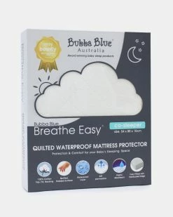 Budget 🔔 Bubba Blue Breathe Easy® Co-sleeper Waterproof Quilted Mattress Protector White 👍