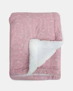 Cheapest ⌛ Bubba Blue Bamboo Reversible Cuddle Blanket Smokey Pink & White 🎁