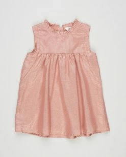 Wholesale 👍 Cotton On Baby Moira Ruffle Neck 👗 Dress - Babies Gold 😍