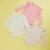 Coupon 💯 Cotton On Baby Long Sleeve Ruffle Bubbysuit 3-Pack - Babies Vanilla, Cali Pink & Crystal Pink 💯