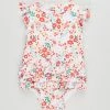 Wholesale ⌛ Cotton On Baby Charlene Ruffle 🩱 Swimsuit - Babies Vanilla & Red Orange Lulu Floral 🌟
