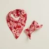 New 🤩 Cotton On Baby Bandana Bib & Tie Headband Bundle - Babies Vanilla & Lucky Red New York Floral ⭐