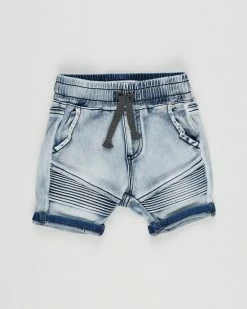 Hot Sale 😀 Cotton On Baby Jay Moto Shorts - Babies Light Blue Denim Wash 🔥