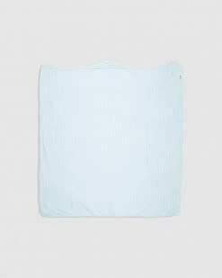 Outlet 🎁 Cotton On Baby Organic Newborn Blanket - Babies White Water Blue & Milk Salla Stripe ✨