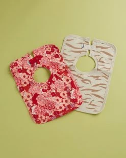 Discount ✔️ Cotton On Baby Square Bibs 2-Pack - Babies New York Floral & Rainy Day Tiger Stripe ❤️