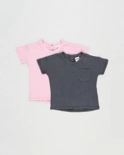 Coupon ✔️ Cotton On Baby Alfie Drop Shoulder Tee 2-Pack - Babies Cali Pink & Rabbit Grey Wash ✔️