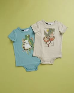 Promo 🤩 Cotton On Baby Short Sleeve Bubbysuit - 2-Pack - Babies LCN May Gumnut Bath & Kookaburra 💯