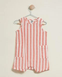 Cheap 🌟 Cotton On Baby Glenn Romper - Babies Red Orange & Vanilla Robbo Stripe 😍