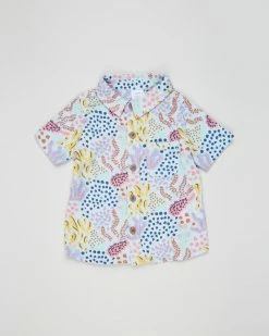 Brand new 👍 Cotton On Baby Leonard Button Down 👕 Shirt - Babies Licensed Sage Clare Desert Floral & Frosty Blue 👏