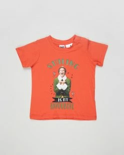 Flash Sale 🎉 Cotton On Baby Jamie Short Sleeve Tee Licensed - Babies Licensed WB Red Orange & Elf Smiling Is My Favourite 🥰