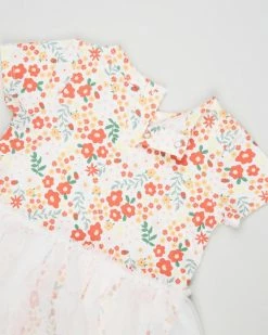 Flash Sale ❤️ Cotton On Baby Phoebe Short Sleeve Tulle 👗 Dress - Babies Vanilla & Red Orange Lulu Floral 🥰 -Baby Online store http3A2F2Fstatic.theiconic.com .au2Fp2Fcotton on baby 3215 6280341 3