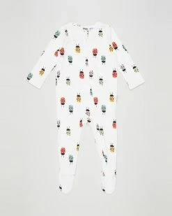 Best Pirce 🥰 Cotton On Baby The Long Sleeve Zip Romper - Babies Vanilla & Multi Lily Ladybug ⌛