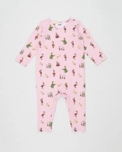 Outlet 🔔 Cotton On Baby The Long Sleeve Snap Romper Licensed - Babies Licensed Dr Seuss Marshmallow & Grinch Xmas Tree 🛒