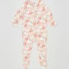 Wholesale 🥰 Cotton On Baby The Long Sleeve Zip Romper - Babies Vanilla & Red Orange Lulu Floral ✔️