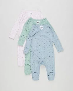 Promo 😉 Cotton On Baby Organic Newborn Cross Over Rompers - 3-Pack - Babies Betty Spot Mix 👍