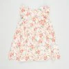 Best deal ⌛ Cotton On Baby Megan Sleeveless Ruffle 👗 Dress - Babies Vanilla & Red Orange Lulu Floral ❤️