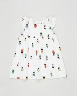 Top 10 🔥 Cotton On Baby Megan Sleeveless Ruffle 👗 Dress - Babies Vanilla & Lily Ladybug 🎉