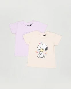 Promo 🔔 Cotton On Baby 2-Pack Jamie Short Sleeve Tee - Babies Pea Snoopy Each Other & Smell The Roses 🛒