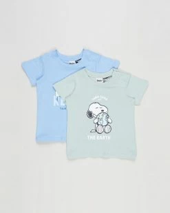Cheap 🛒 Cotton On Baby 2-Pack Jamie Short Sleeve Tee - Babies Pea Snoopy Kick Back Relax & The Earth 😉