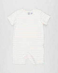 Top 10 👏 Cotton On Baby The Short Sleeve Romper - Babies Hannah Stripe Crystal Pink & Vanilla 🎁
