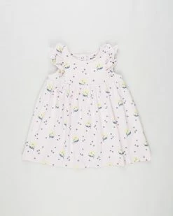 Coupon ❤️ Cotton On Baby Megan Sleeveless Ruffle 👗 Dress - Babies Lavender Fog & Daisy Yellow Eugenie Floral 😍
