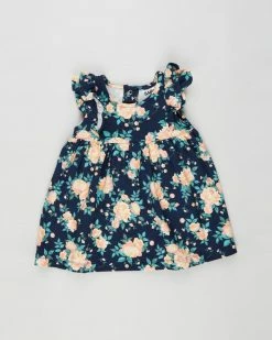 Coupon 🥰 Cotton On Baby Megan Sleeveless Ruffle 👗 Dress - Babies Indigo & Retro Coral Whitby Floral ✨