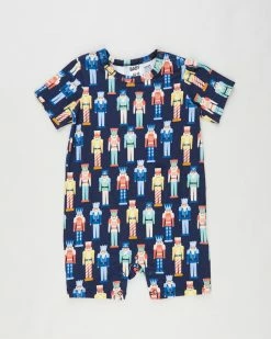 Discount 😍 Cotton On Baby The Short Sleeve Romper - Babies Nutcracker Xmas & Indigo 🎁