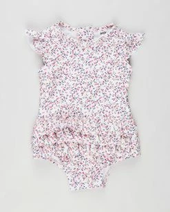 Flash Sale ✨ Cotton On Baby Charlene Ruffle 🩱 Swimsuit - Babies Crystal Pink & Popcorn Somerset Floral ✔️