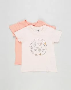 Best Sale 💯 Cotton On Baby 2-Pack Jamie Short Sleeve Tee - Babies Daisy Yin Yang & Save The Bees 🔥