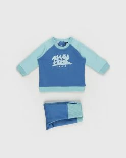 Discount 😉 Cotton On Baby Tate Sully Tracksuit - Babies Licensed Petty Blue & Biggie Graffiti Logo 🔥