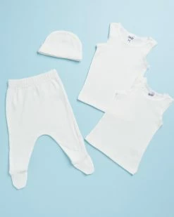 Hot Sale ✔️ Cotton On Baby Organic Singlets, Leggings & Beanie Bundle - Babies Milk ✔️