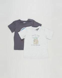 New 👏 Cotton On Baby 2-Pack Jamie Short Sleeve Tee - Babies Grogu Does Not Listen & Snack Time 🧨