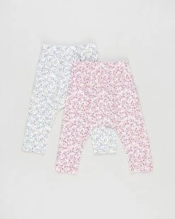 Best Pirce 🥰 Cotton On Baby 2-Pack Leggings - Babies Vanilla, Crystal Pink & Somerset Floral 🧨