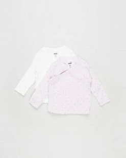 Outlet 💯 Cotton On Baby Organic Newborn Cross Over Cardigan - 2-Pack - Babies Milk Lavender Fog & Dusk Purple Betty Spot 👍